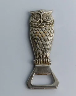 Versilberter Vintage Eule Flaschenöffner, 1960er
