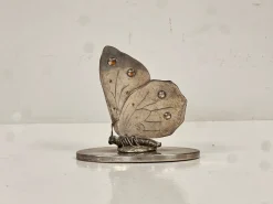 Versilberter Vintage Serviettenhalter mit Schmetterlingsmotiv, 1940er