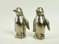 Versilberte Salz & Pfeffer Pinguine, 1970er, 2er Set