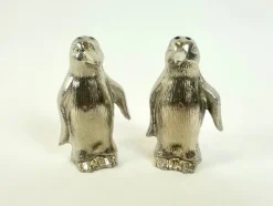 Versilberte Salz & Pfeffer Pinguine, 1970er, 2er Set