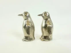Versilberte Salz & Pfeffer Pinguine, 1970er, 2er Set