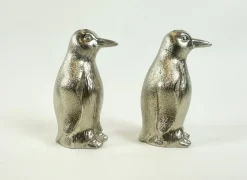 Versilberte Salz & Pfeffer Pinguine, 1970er, 2er Set