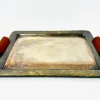 Versilbertes Art Deco Serviertablett mit Griff aus Bakelit von František Bibus & Son, 1930er