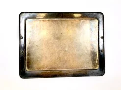 Versilbertes Art Deco Serviertablett mit Griff aus Bakelit von František Bibus & Son, 1930er