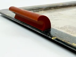 Versilbertes Art Deco Serviertablett mit Griff aus Bakelit von František Bibus & Son, 1930er