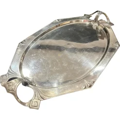 Versilbertes Judgenstil Tablett von Albert Kohler für WMF, 1890er