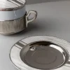 Versilberte Vintage Porzellanschale mit Tablett, Italien, 1950er, 2er Set