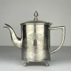 Versilberte Vintage Teekanne & Tablett von Royal Sheffield, England, 1950er, 2er Set