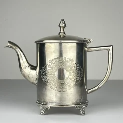 Versilberte Vintage Teekanne & Tablett von Royal Sheffield, England, 1950er, 2er Set