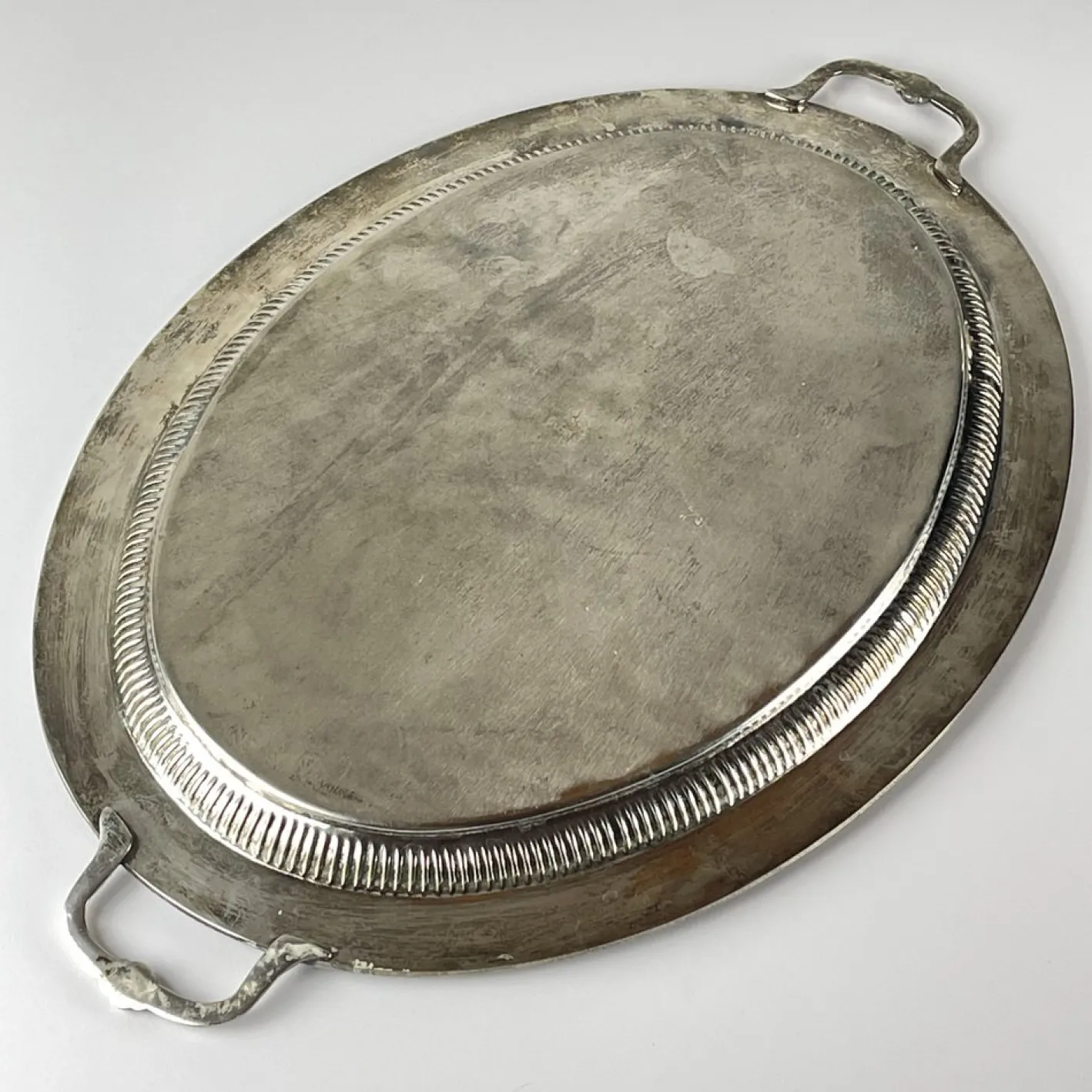 Versilberte Vintage Teekanne & Tablett von Royal Sheffield, England, 1950er, 2er Set