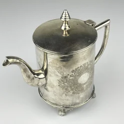 Versilberte Vintage Teekanne & Tablett von Royal Sheffield, England, 1950er, 2er Set
