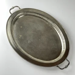 Versilberte Vintage Teekanne & Tablett von Royal Sheffield, England, 1950er, 2er Set