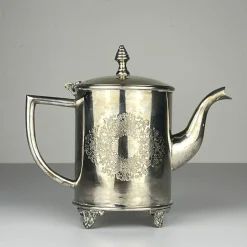 Versilberte Vintage Teekanne & Tablett von Royal Sheffield, England, 1950er, 2er Set