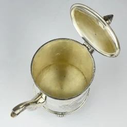 Versilberte Vintage Teekanne & Tablett von Royal Sheffield, England, 1950er, 2er Set