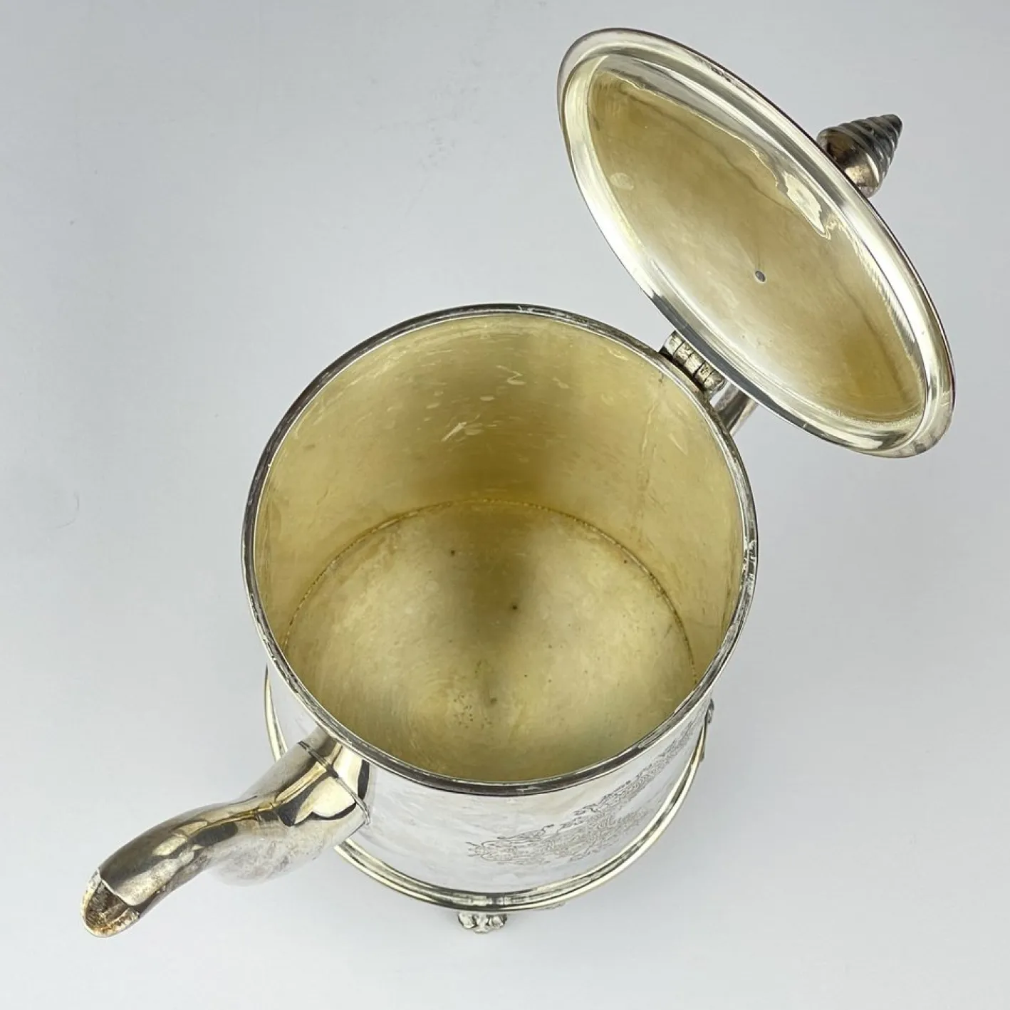 Versilberte Vintage Teekanne & Tablett von Royal Sheffield, England, 1950er, 2er Set