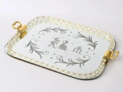 Verspiegeltes Serviertablett aus Murano Glas von Barovier & Toso