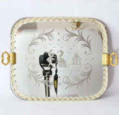 Verspiegeltes Serviertablett aus Murano Glas von Barovier & Toso