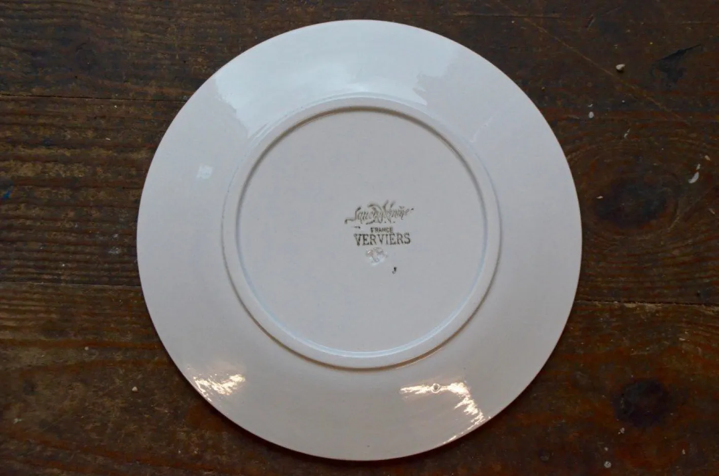 Verviers Teller von Faïencerie de Sarreguemines, 1940er, 6er Set