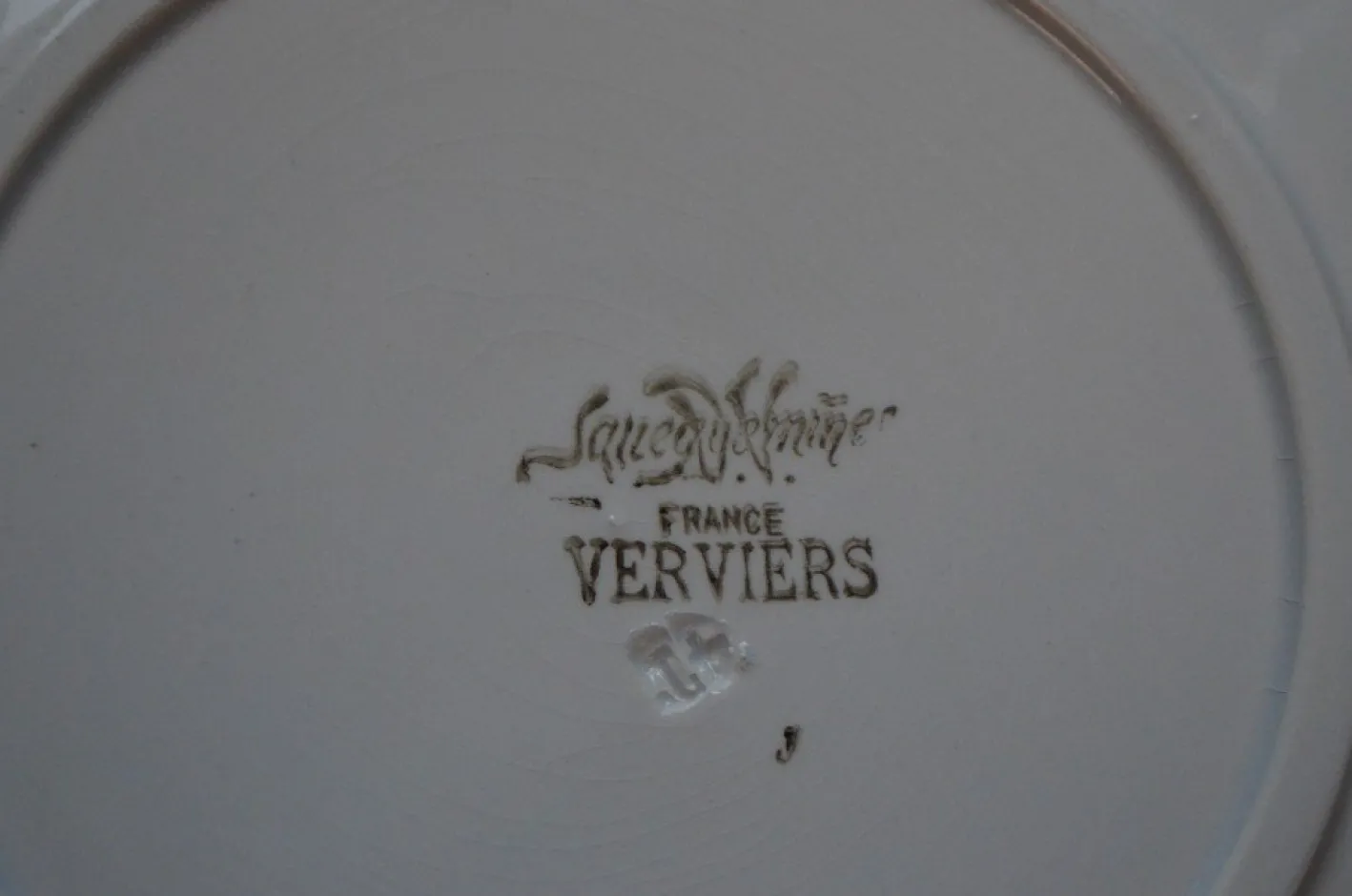 Verviers Teller von Faïencerie de Sarreguemines, 1940er, 6er Set