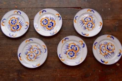 Verviers Teller von Faïencerie de Sarreguemines, 1940er, 6er Set