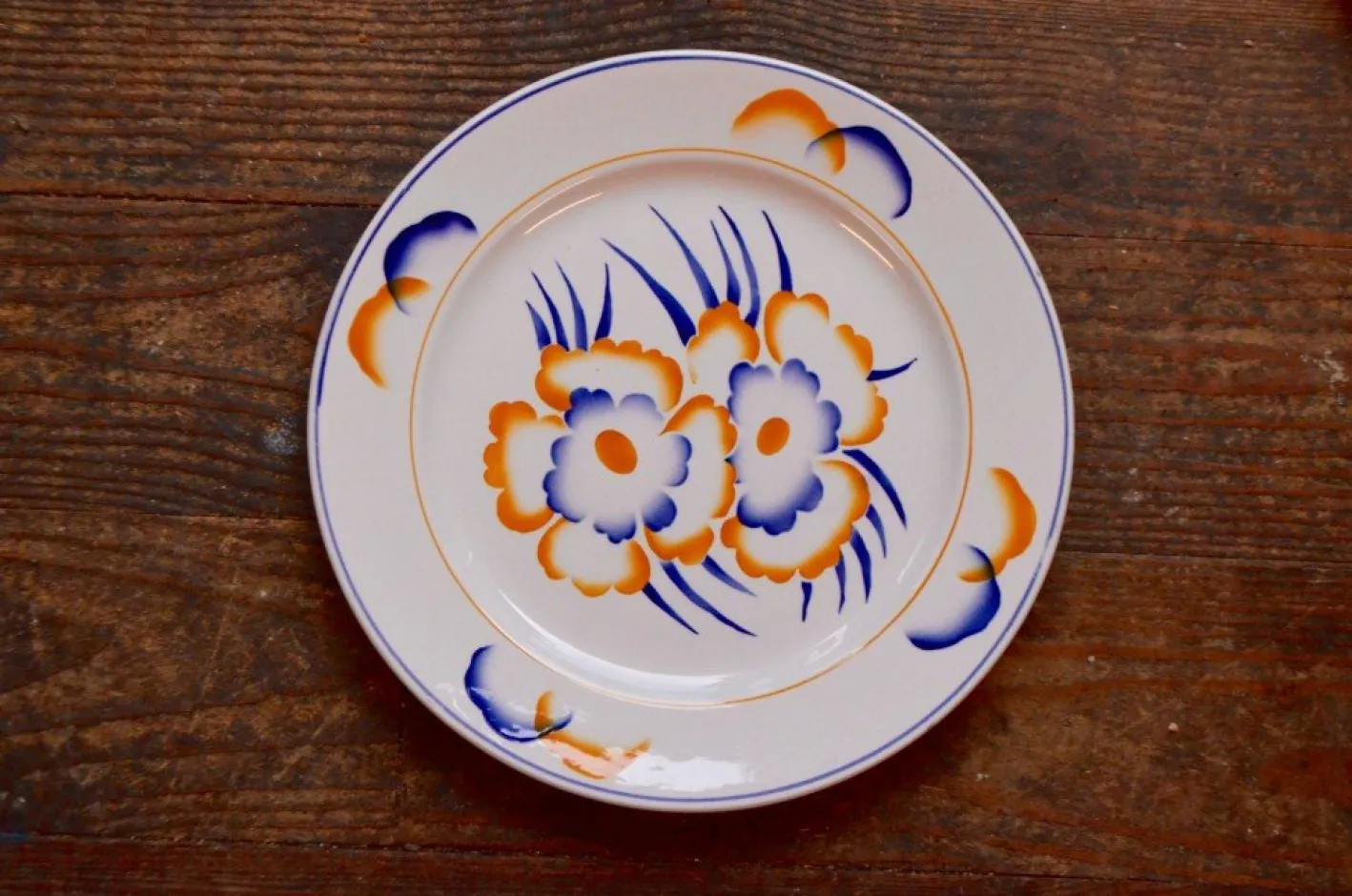 Verviers Teller von Faïencerie de Sarreguemines, 1940er, 6er Set