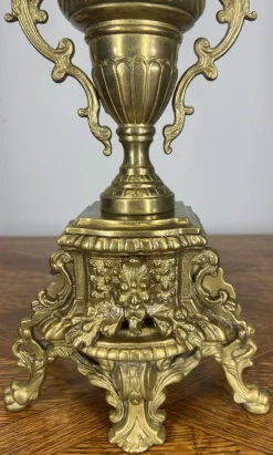 Verzierte französische Vintage Kerzenhalter aus Messing, 2