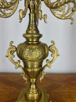Verzierte französische Vintage Kerzenhalter aus Messing, 2