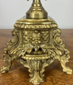 Verzierte französische Vintage Kerzenhalter aus Messing, 2