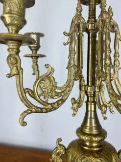 Verzierte französische Vintage Kerzenhalter aus Messing, 2