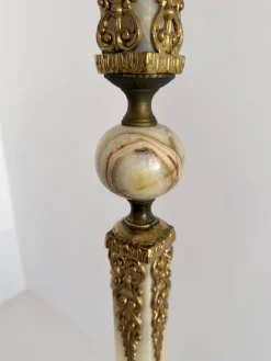 Verzierte italienische Garderobe aus Messing & Onyx-Marmor, 1960er