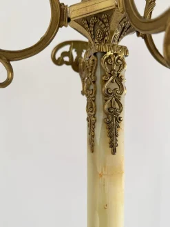 Verzierte italienische Garderobe aus Messing & Onyx-Marmor, 1960er