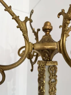 Verzierte italienische Garderobe aus Messing & Onyx-Marmor, 1960er