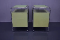 Vichr & Co. zugeschriebene Bauhaus Nachttische, 1930er, 2er Set