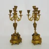 Vierarmiger Kronleuchter aus Bronze & Marmor, 1800er, 2er Set