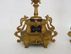 Vierarmiger Kronleuchter aus Bronze & Marmor, 1800er, 2er Set