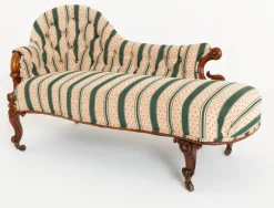 Viktorianische Chaiselongue aus Mahagoni, 1860er