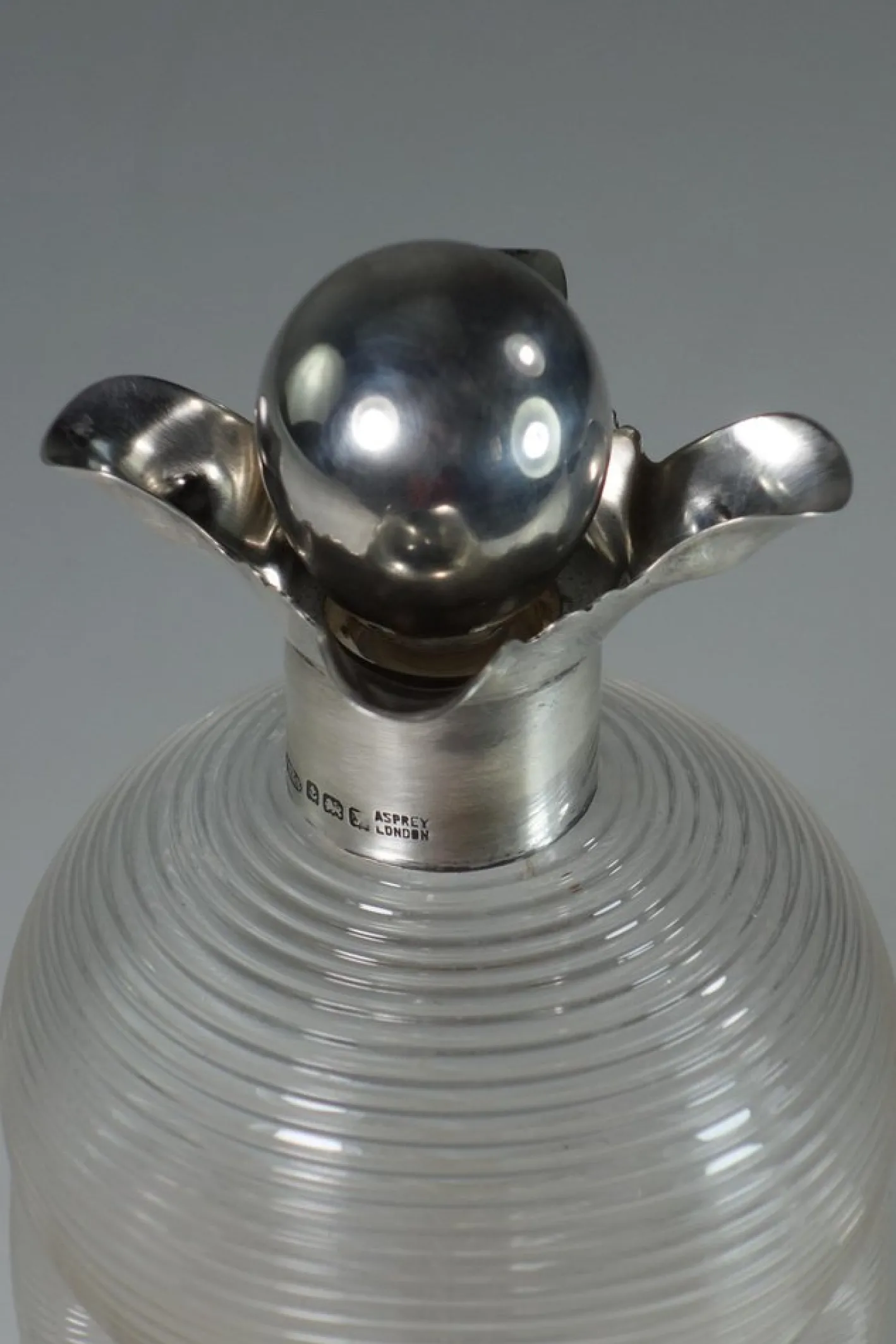 Viktorianische Karaffe aus Sterling Silber Glas von Asprey London, 1890er