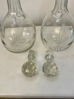 Viktorianische Karaffen aus geschliffenem Glas, 1880er, 2er Set