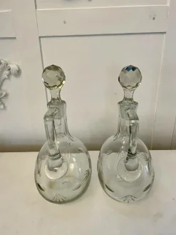 Viktorianische Karaffen aus geschliffenem Glas, 1880er, 2er Set
