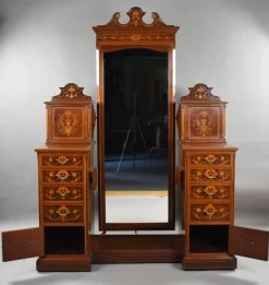 Viktorianischer Frisiertisch mit Intarsien von Edwards & Roberts, 1885