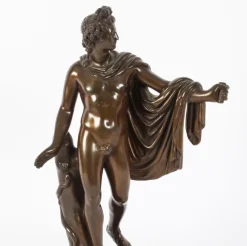 Viktorianischer Künstler, Antike Skulptur des griechischen Gottes Apollo, 19. Jh., Bronze