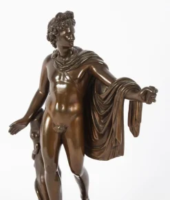 Viktorianischer Künstler, Antike Skulptur des griechischen Gottes Apollo, 19. Jh., Bronze