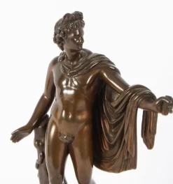 Viktorianischer Künstler, Antike Skulptur des griechischen Gottes Apollo, 19. Jh., Bronze