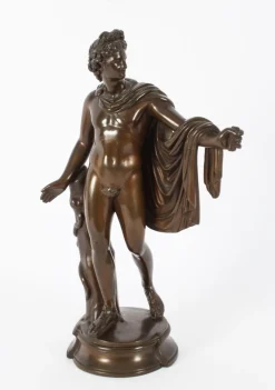 Viktorianischer Künstler, Antike Skulptur des griechischen Gottes Apollo, 19. Jh., Bronze