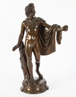 Viktorianischer Künstler, Antike Skulptur des griechischen Gottes Apollo, 19. Jh., Bronze