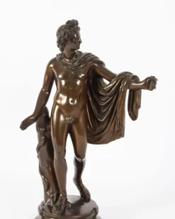 Viktorianischer Künstler, Antike Skulptur des griechischen Gottes Apollo, 19. Jh., Bronze
