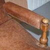 Viktorianischer Liegesessel aus braunem Leder, 1860er