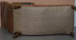 Viktorianischer Liegesessel aus braunem Leder, 1860er