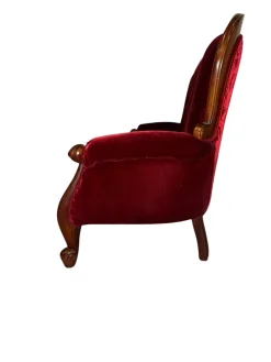 Viktorianischer Loveseat Miniatur in Rotem Samt