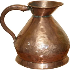 Viktorianischer punzierter 2 Gallonen Kupfer & Messing Krug